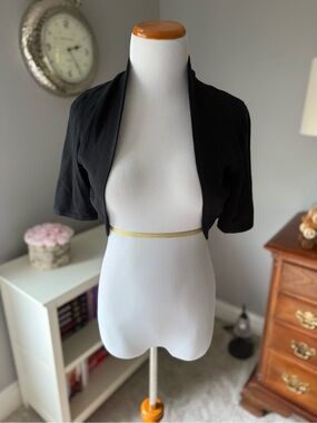 White House Black Market Black Cropped Shrug